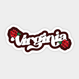 Virginia Pride Red Flowers Sticker